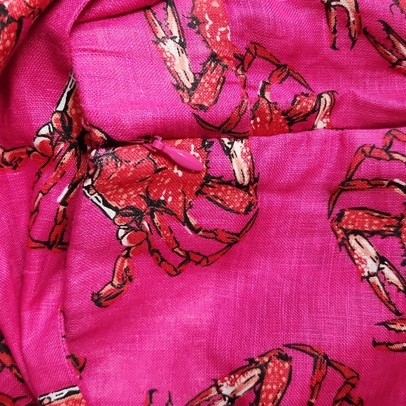 J Crew Womens Tie-waist Linen Pants in Ratti King Crab Print - Picture 8 of 16